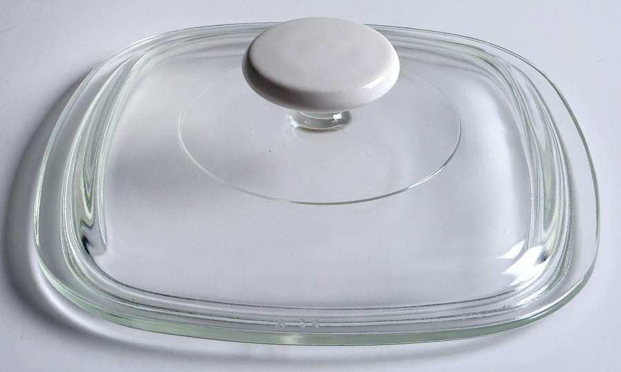 White Coupe Lid for 1 Quart Square Casserole by Corning Corelle-1