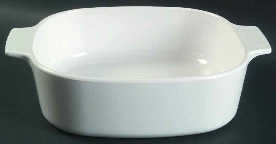 White Coupe 2 Quart Square Casserole No Lid by Corning Corelle-1