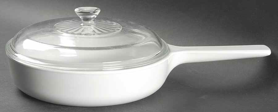 White Coupe 8" Rangetopper Skillet & Glass Lid by Corning Corelle-1