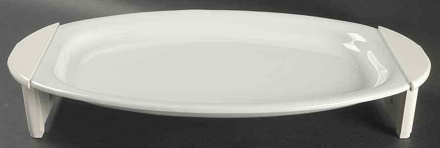White Coupe 16" Oval Microwave Browning Grill W/Plastic Stands by Corning Corelle-1