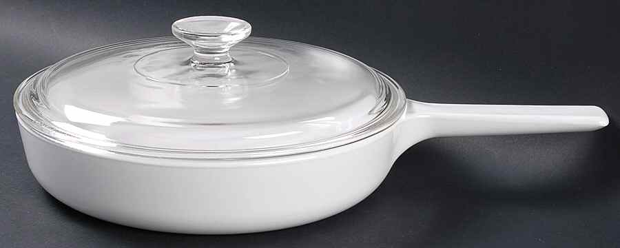 White Coupe 10" Rangetopper Skillet & Glass Lid by Corning Corelle-1