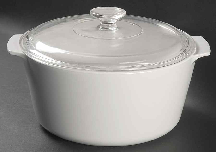 White Coupe 5 Qt Rangetopper Saucepot W/Glass Lid by Corning Corelle-1