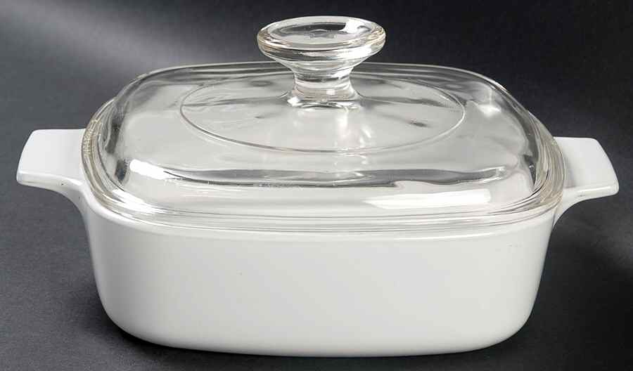 White Coupe 1 Quart Square Casserole with Lid by Corning Corelle-1