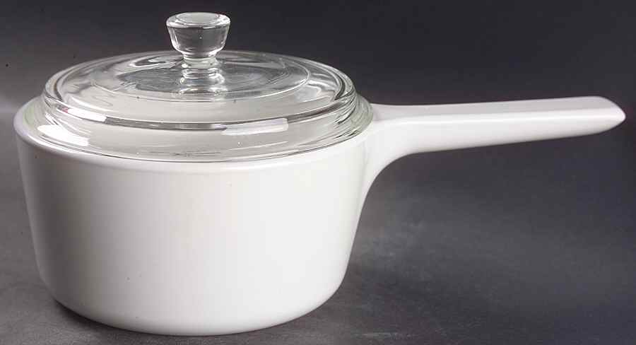 White Coupe Rangetopper 1 Quart Saucepan with Glass Lid by Corning Corelle-1