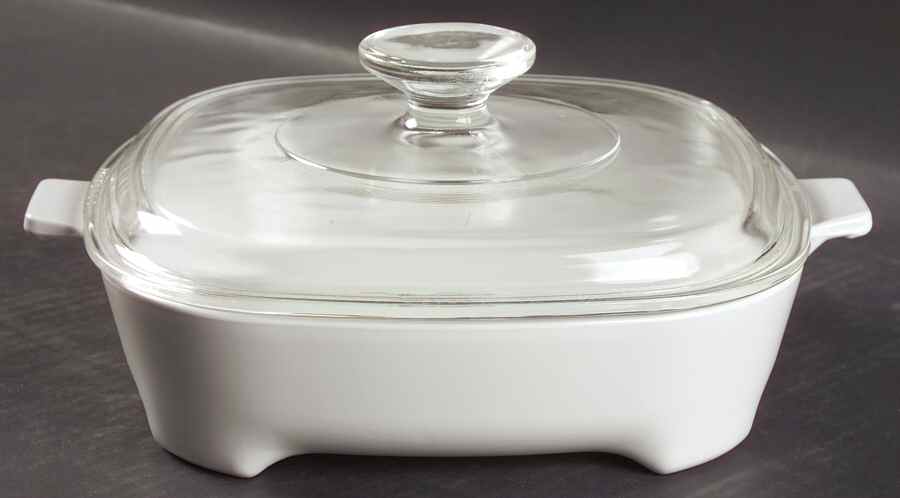 White Coupe 8" Covered Browning Skillet by Corning Corelle-1