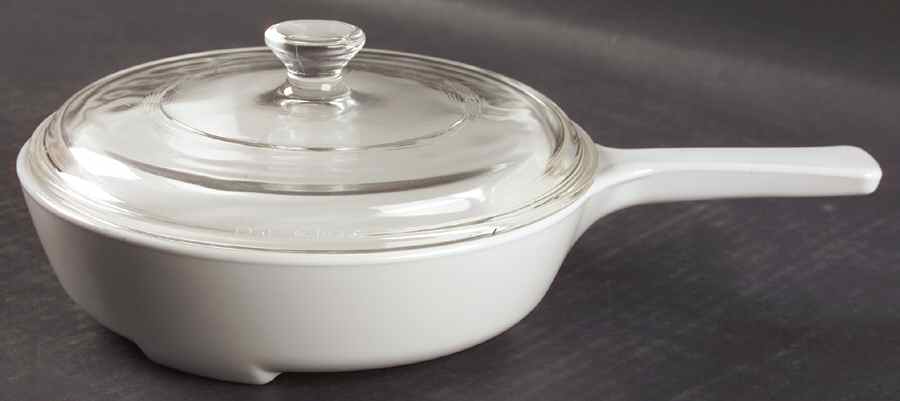 White Coupe Microwave Menuette Pan/With Lid-6 1/2" by Corning Corelle-1