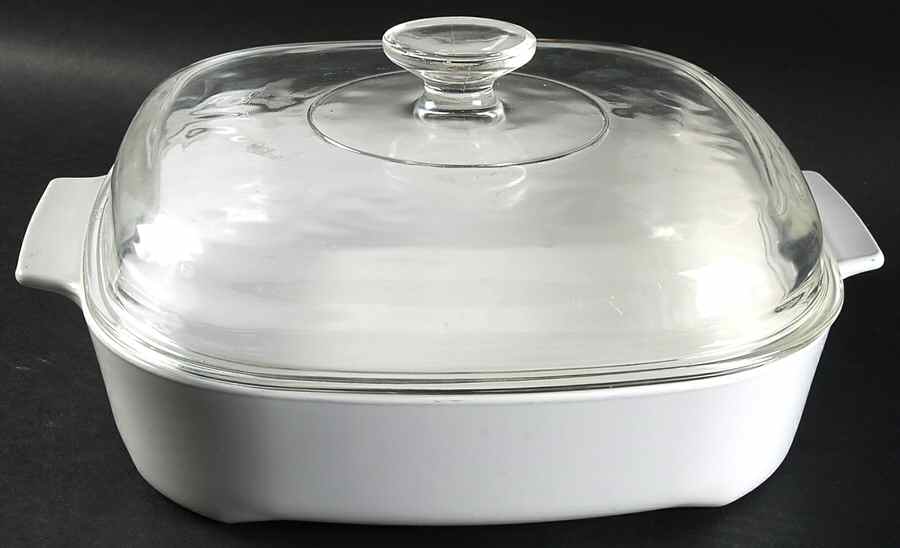 White Coupe 10" Covered Browning Skillet by Corning Corelle-1