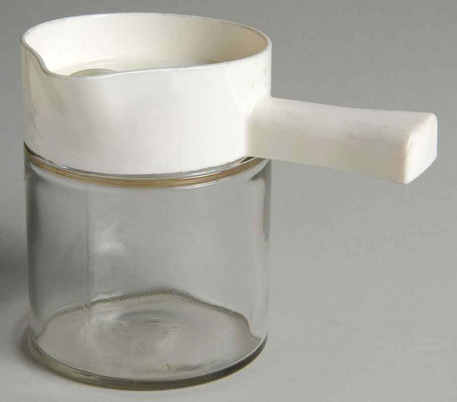 White Coupe Creamer Glassware & Plastic Lid by Corning Corelle-1
