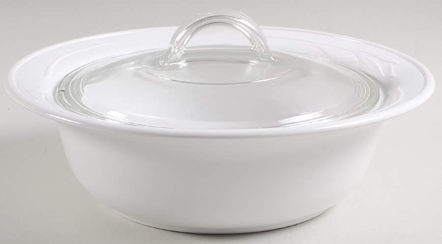 White Flora 1.5 Qt Round Covered Casserole by Corning Corelle-1