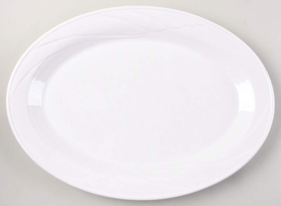 White Flora 16" Oval Serving Platter by Corning Corelle-1