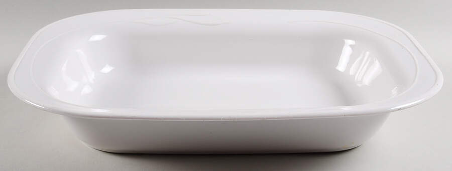 White Flora 15" Rectangular Roaster by Corning Corelle-1