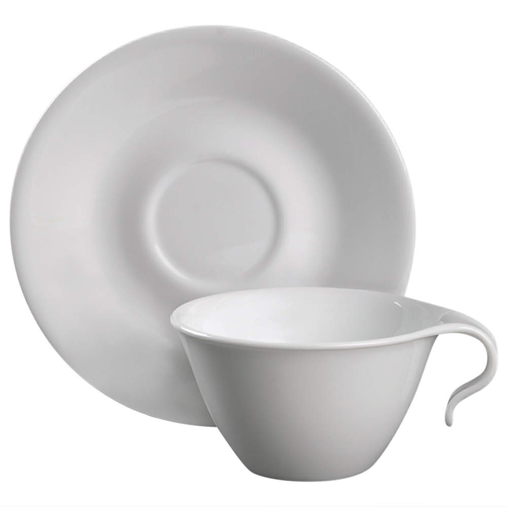Winter Frost White (Corelle) Flat Cup & Saucer Set by Corning Corelle-1