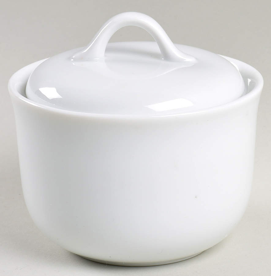 Winter Frost White (Corelle) Sugar Bowl & Lid by Corning Corelle-1