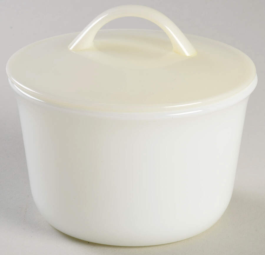 Winter Frost White (Corelle) Glass Sugar Bowl & Plastic Lid by Corning Corelle-1