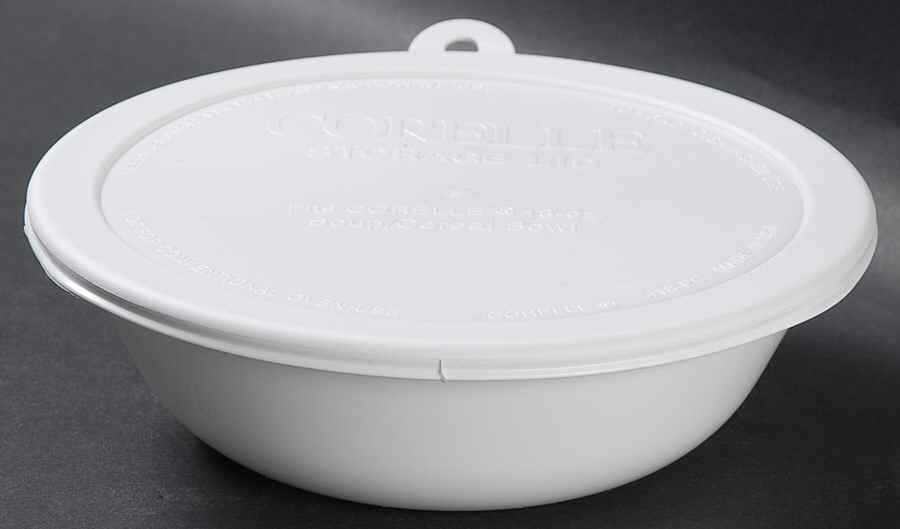 Winter Frost White (Corelle) Soup/Cereal Bowl & Plastic Lid by Corning Corelle-1