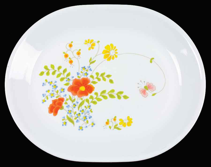 Wildflower (Corelle) 12" Oval Serving Platter by Corning Corelle-1