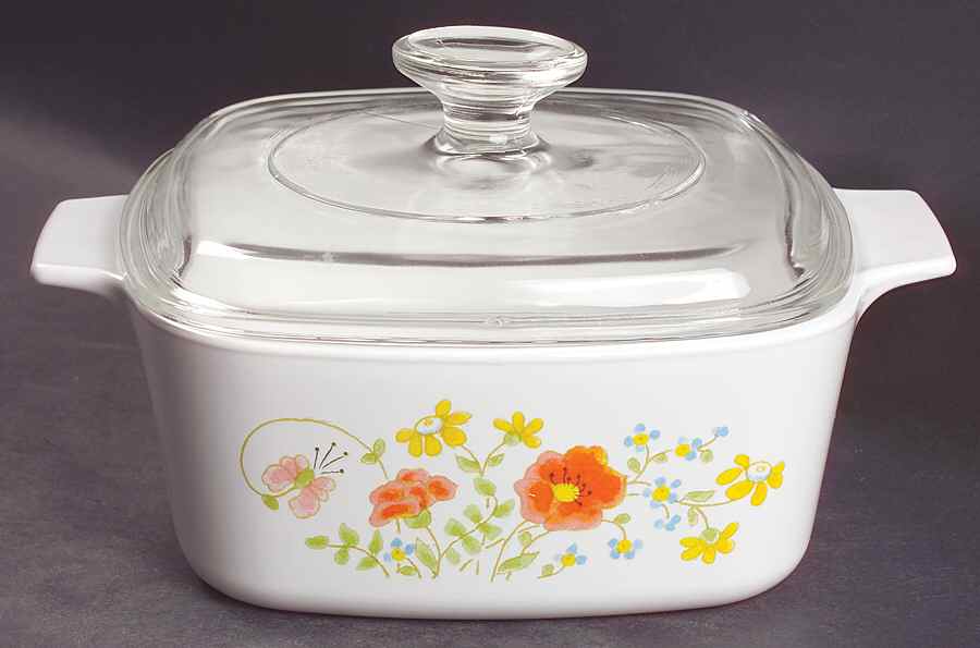 Wildflower (Corelle) 5 Quart Square Casserole with Glass Lid by Corning Corelle-1