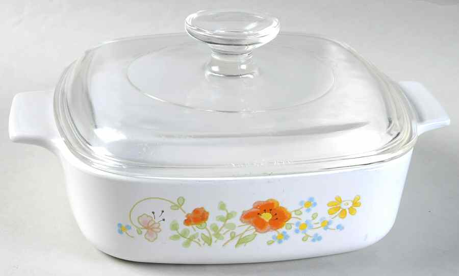 Wildflower (Corelle) 1 Quart Square Casserole with Lid by Corning Corelle-1