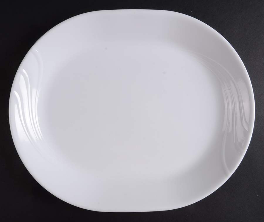 Windward White (Corelle) 12" Oval Serving Platter by Corning Corelle-1