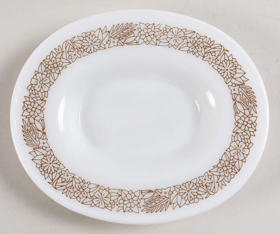 Woodland Brown (Corelle) Underplate for Gravy Boat by Corning Corelle-1