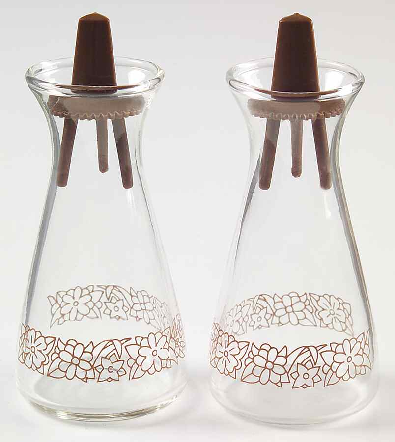 Woodland Brown (Corelle) Glassware Salt and Pepper Set by Corning Corelle-1