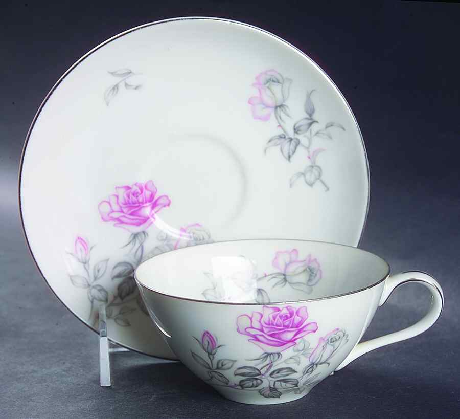 Rose Dawn Flat Cup & Saucer Set by Contour-1