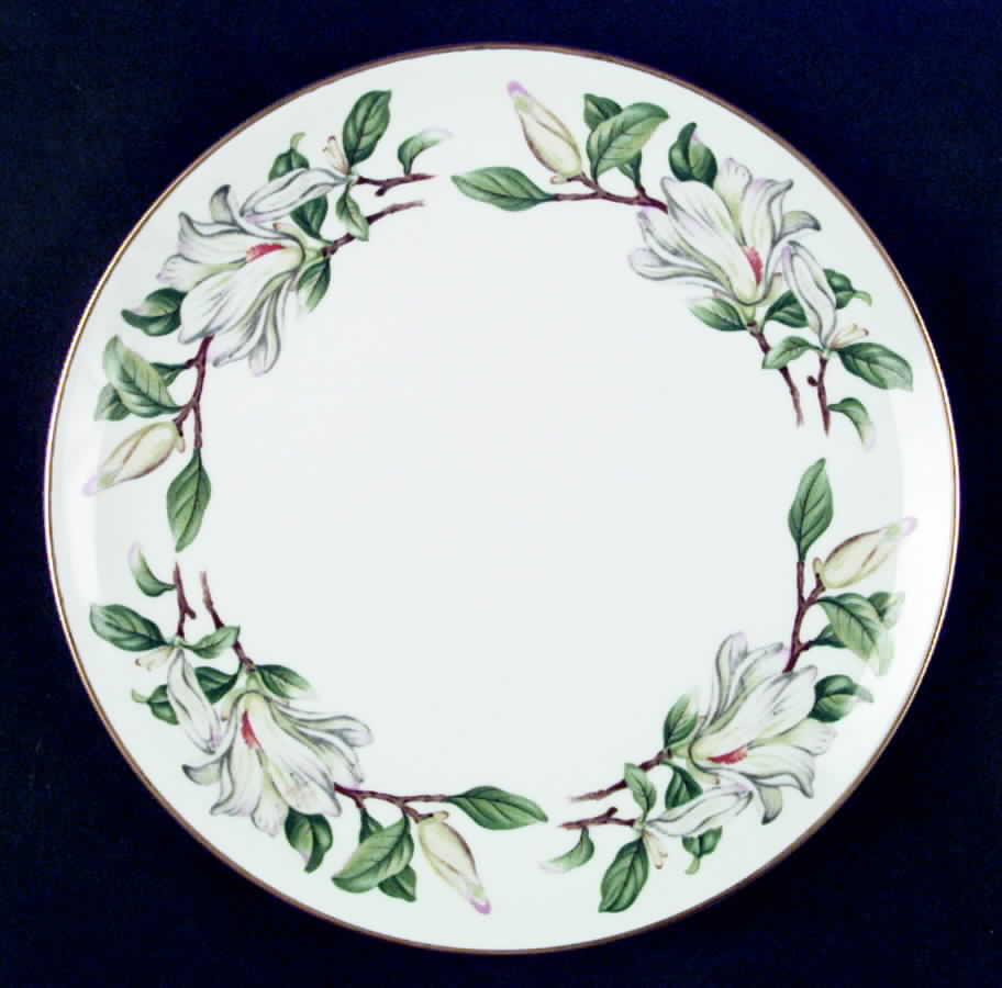 Treasure (White Magnolias) Dinner Plate by Contour-1