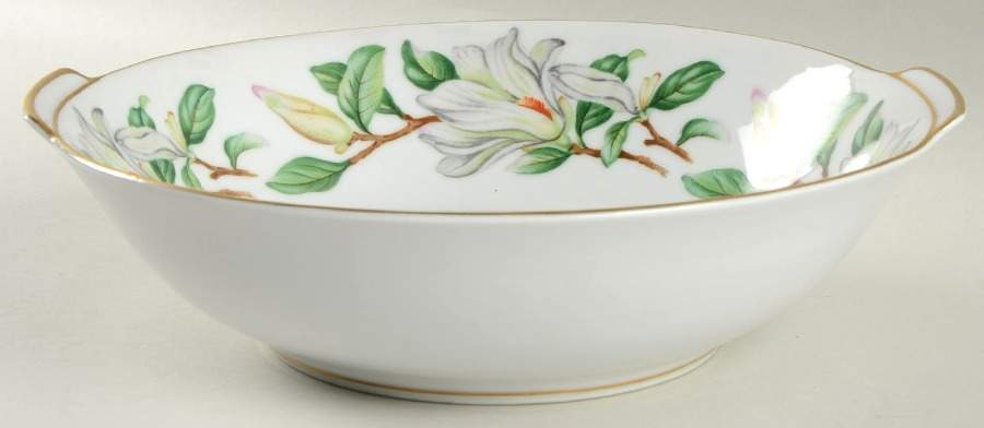 Treasure (White Magnolias) 9" Round Vegetable Bowl by Contour-1