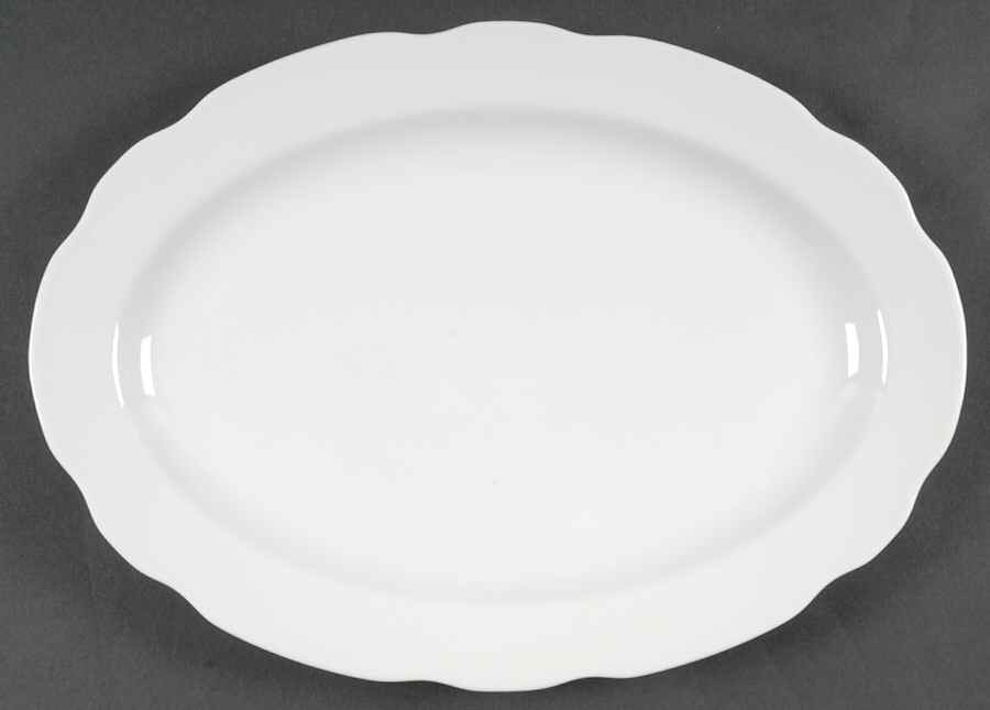 Camelia (All White) 14" Oval Serving Platter by Couture-1