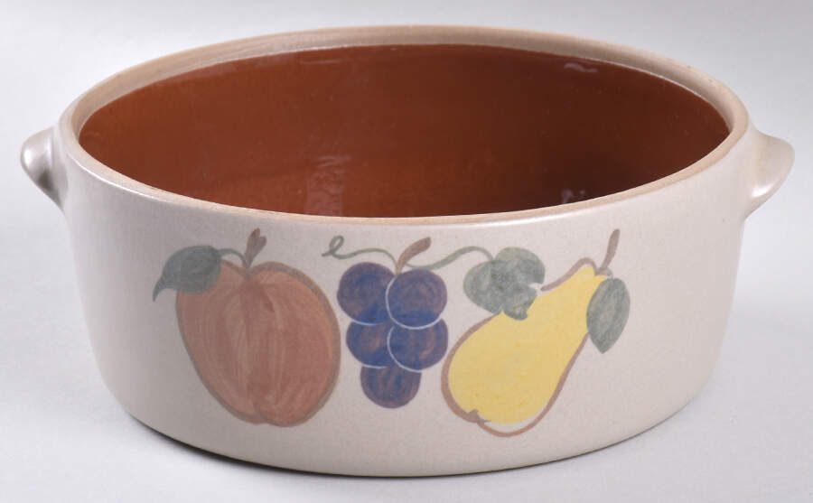 Country Harvest 2 Qt Round Covered Casserole No Lid by Chatham Potters -1
