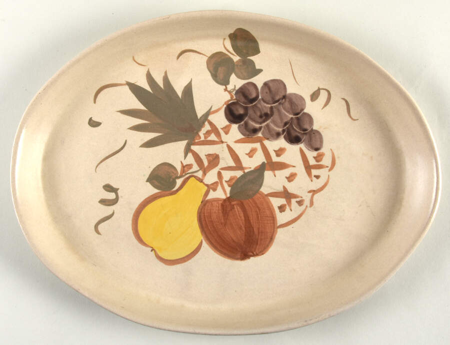 Country Harvest 15" Oval Serving Platter by Chatham Potters -1
