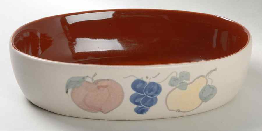 Country Harvest 9" Oval Baker by Chatham Potters -1