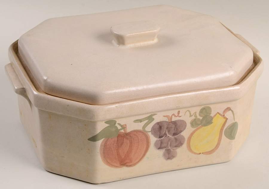 Country Harvest 2.5 Quart Rectangular Casserole with Lid by Chatham Potters -1
