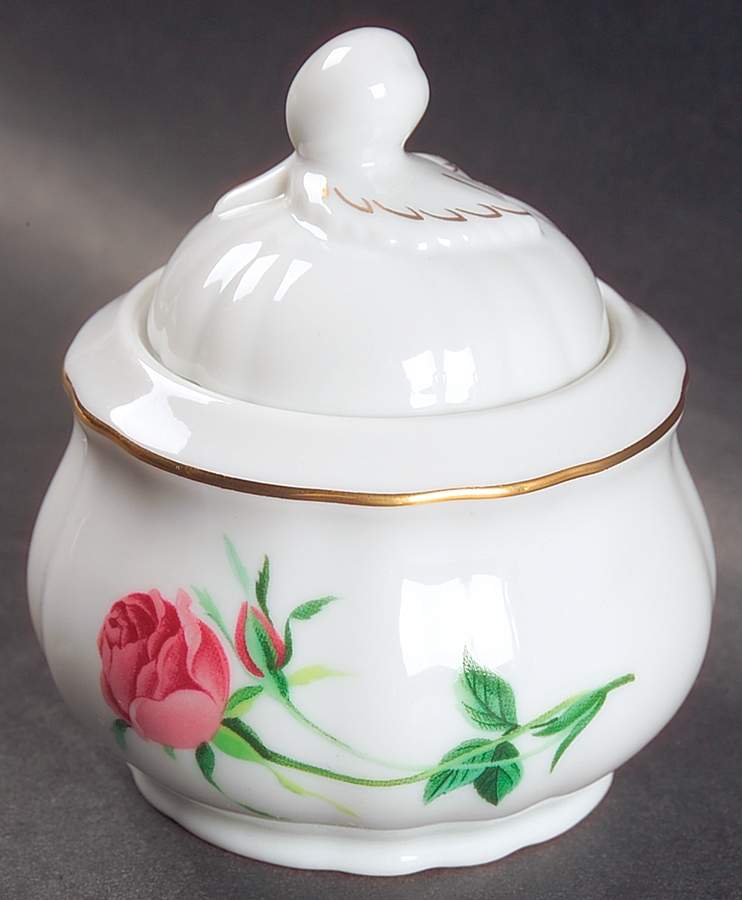 Rose Sugar Bowl & Lid by Christineholm-1