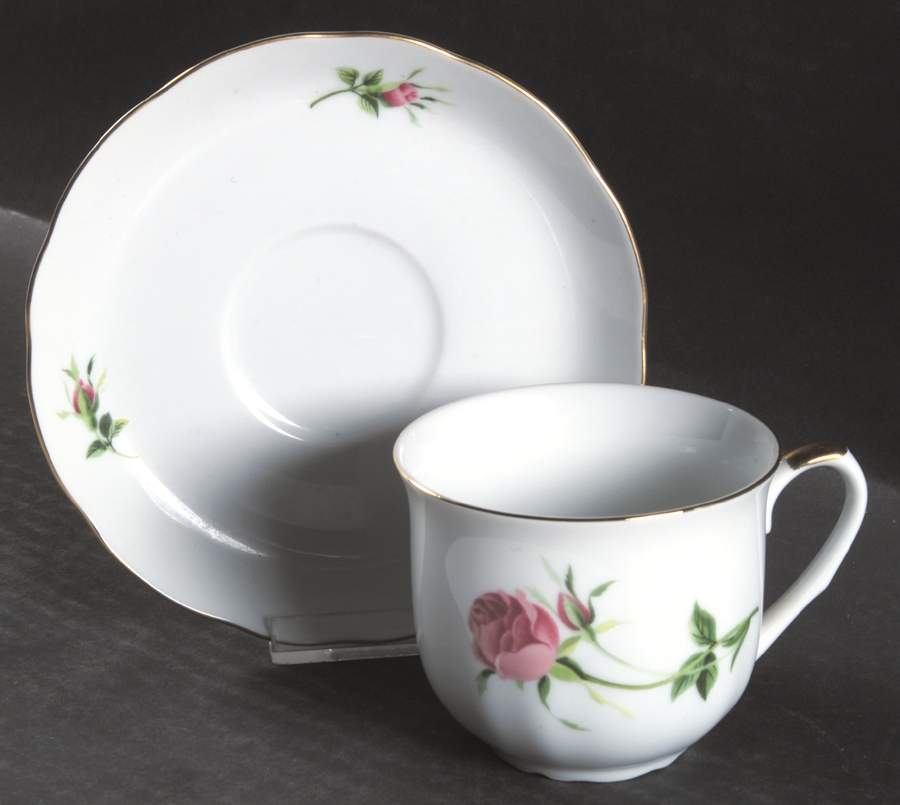 Rose Flat Cup & Saucer Set by Christineholm-1