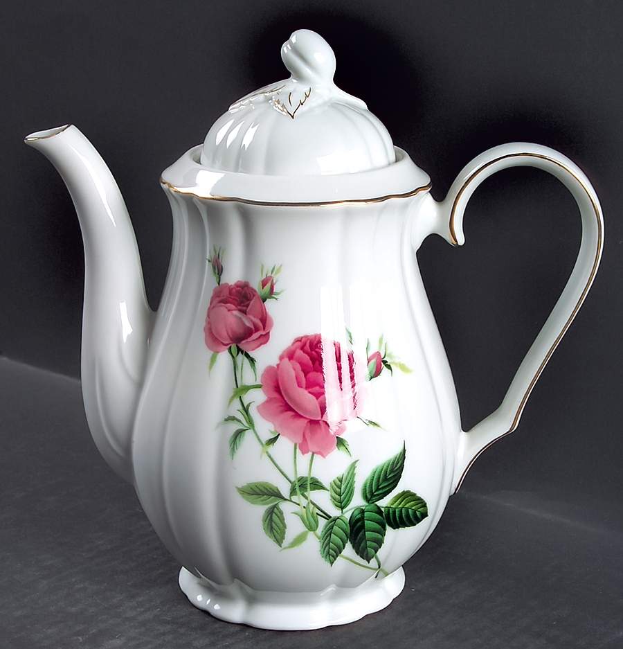 Rose Coffee Pot & Lid by Christineholm-1
