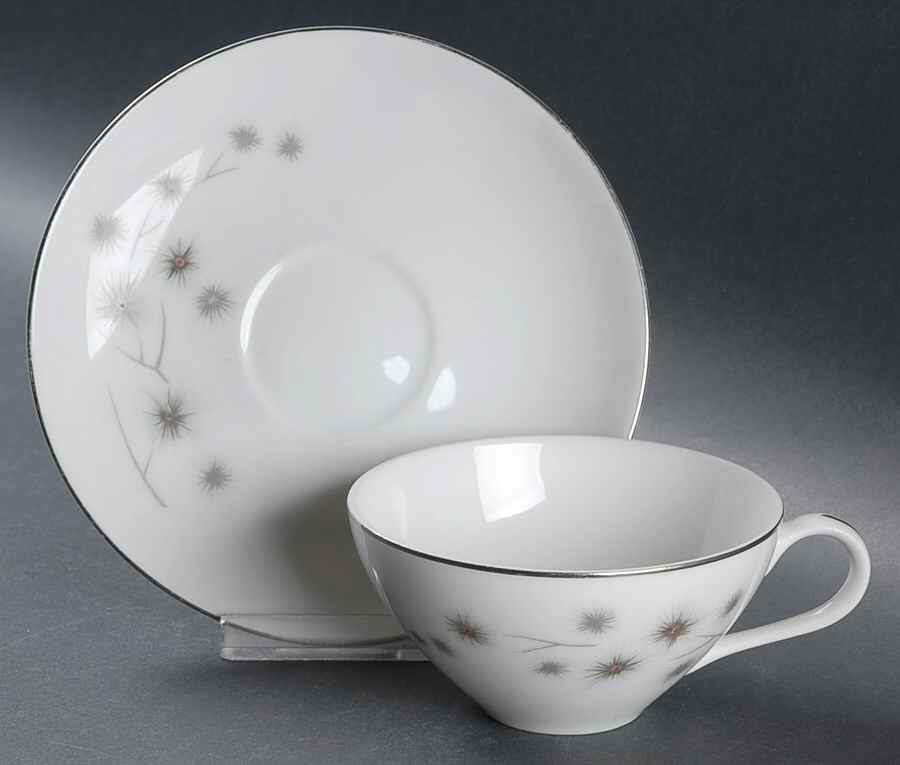 Platinum Star Burst Flat Cup & Saucer Set by Creative-1