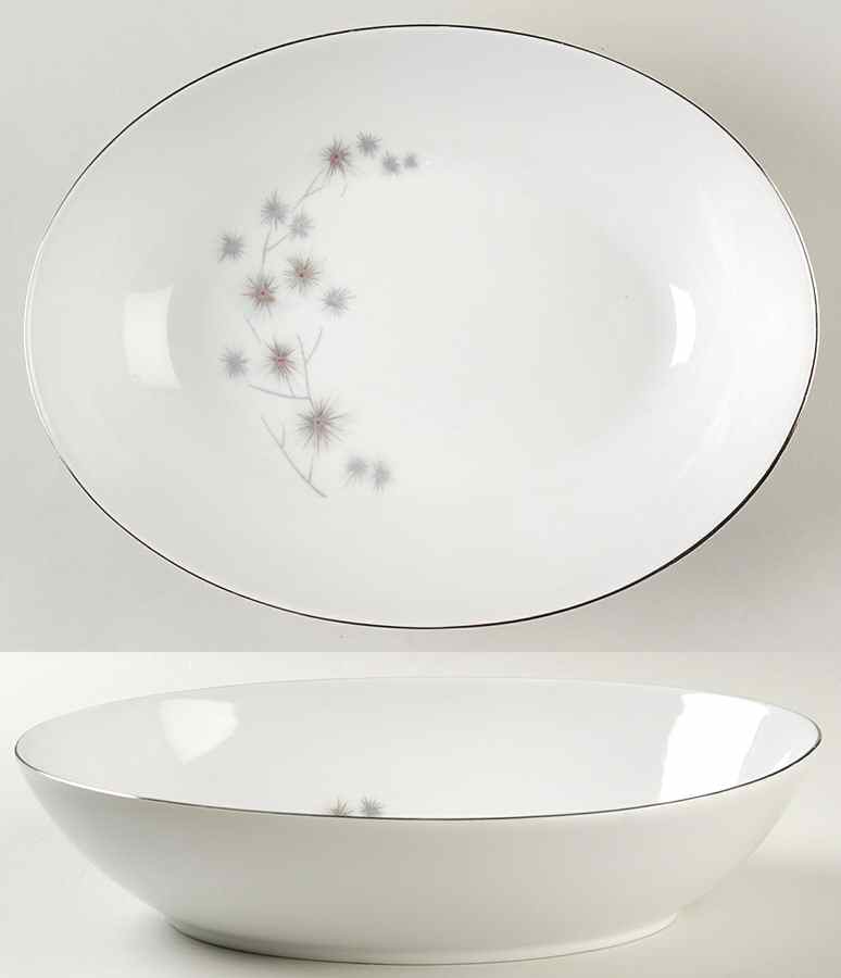 Platinum Star Burst 10" Oval Vegetable Bowl by Creative-1