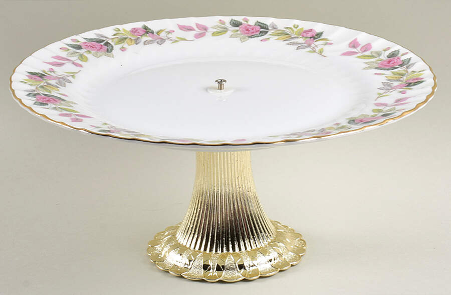 Regency Rose Cake Stand with 4"-5" Metal Pedestal  Hc by Creative-1