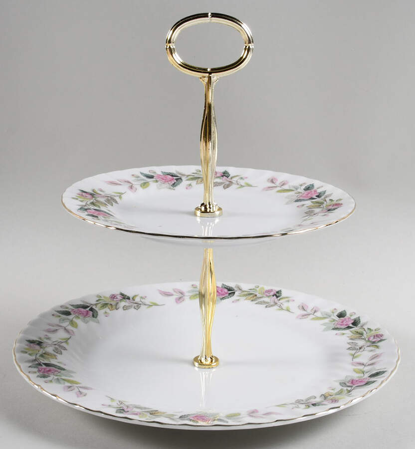 Regency Rose 6 5/8"-10"  2 Tiered Serving Tray (Dp, Sp) HC by Creative-1