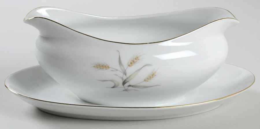 Spring Wheat Gravy Boat with Attached Underplate by Creative-1