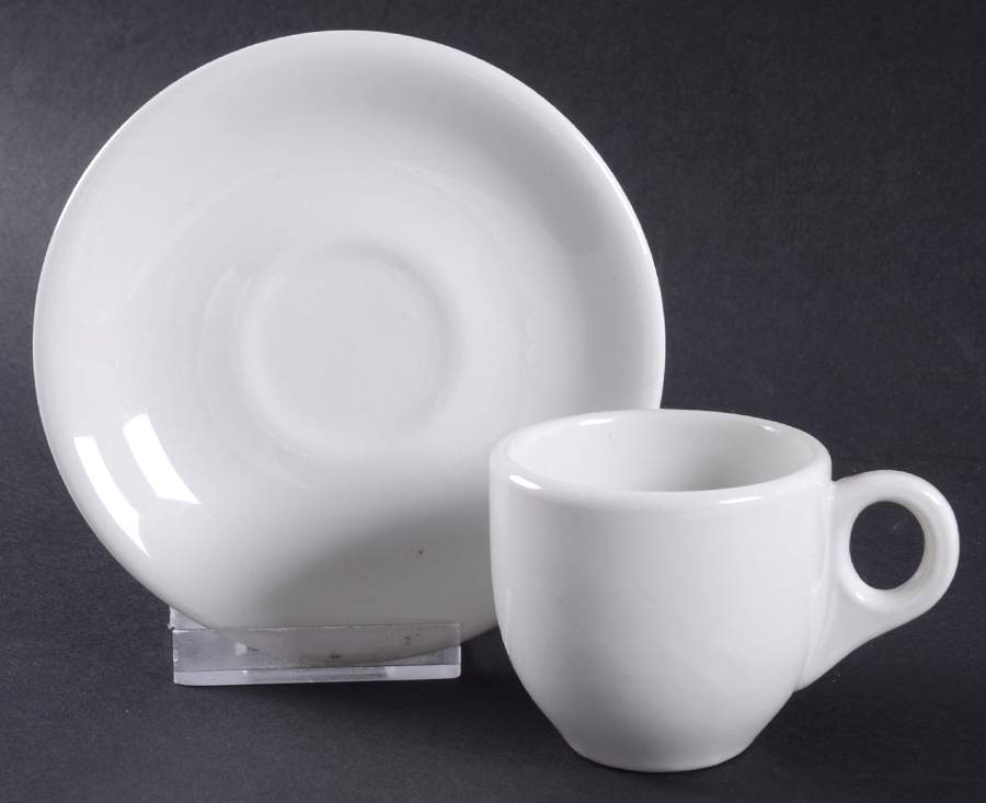 Surf White Flat Demitasse Cup & Saucer Set by Caribe-1