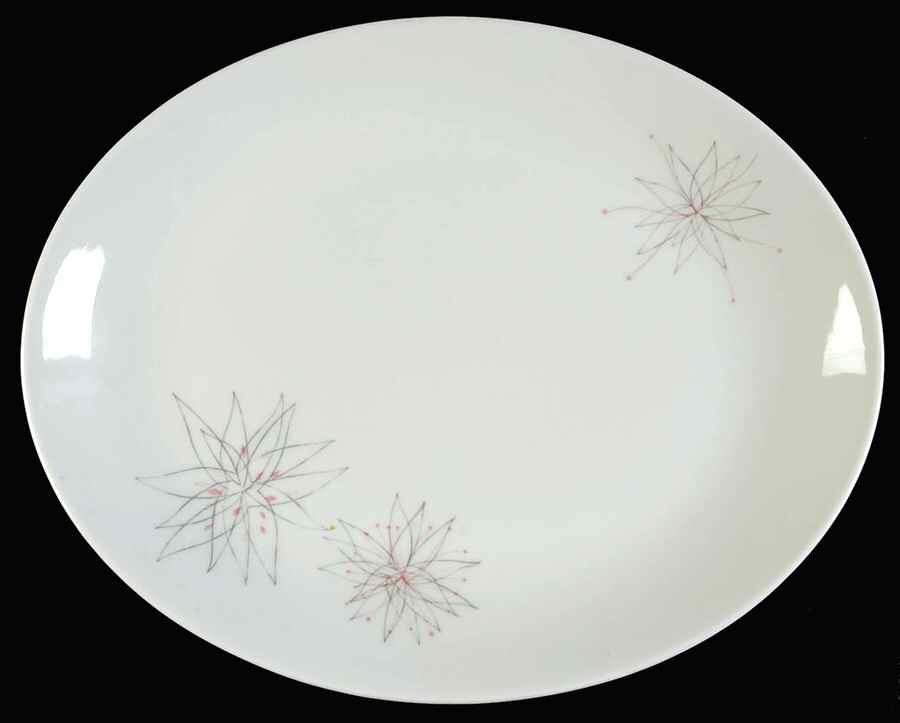 Pink Fancy 12" Oval Serving Platter by Caribe-1