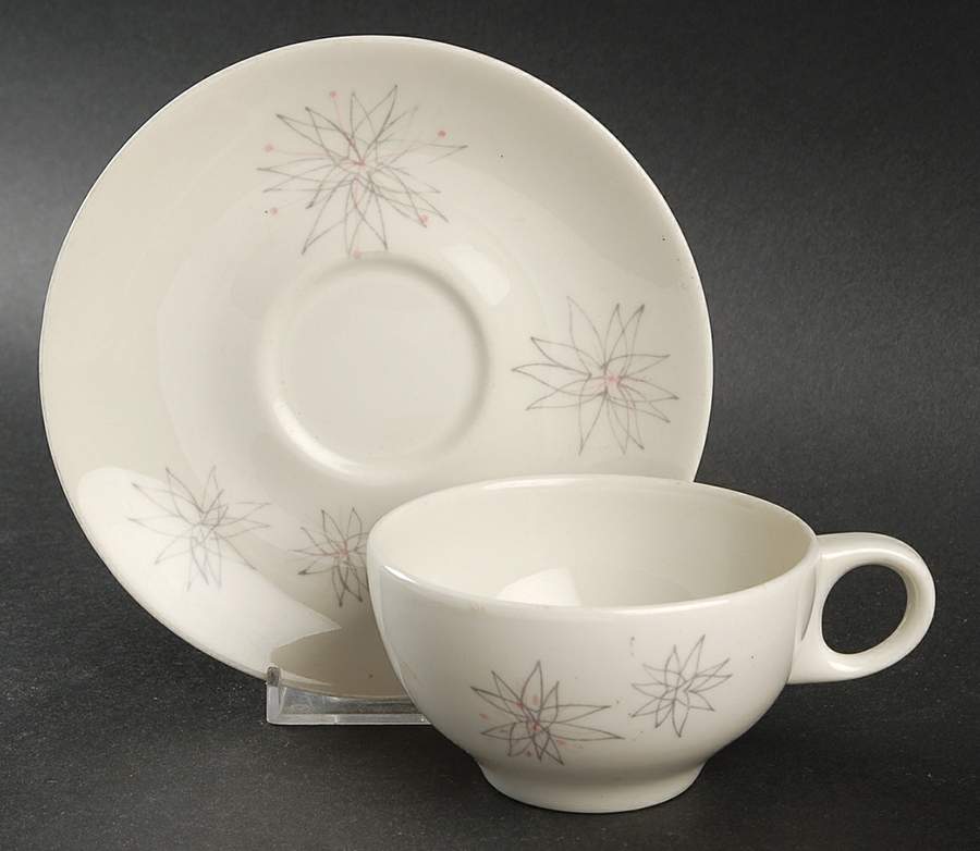 Pink Fancy Flat Cup & Saucer Set by Caribe-1