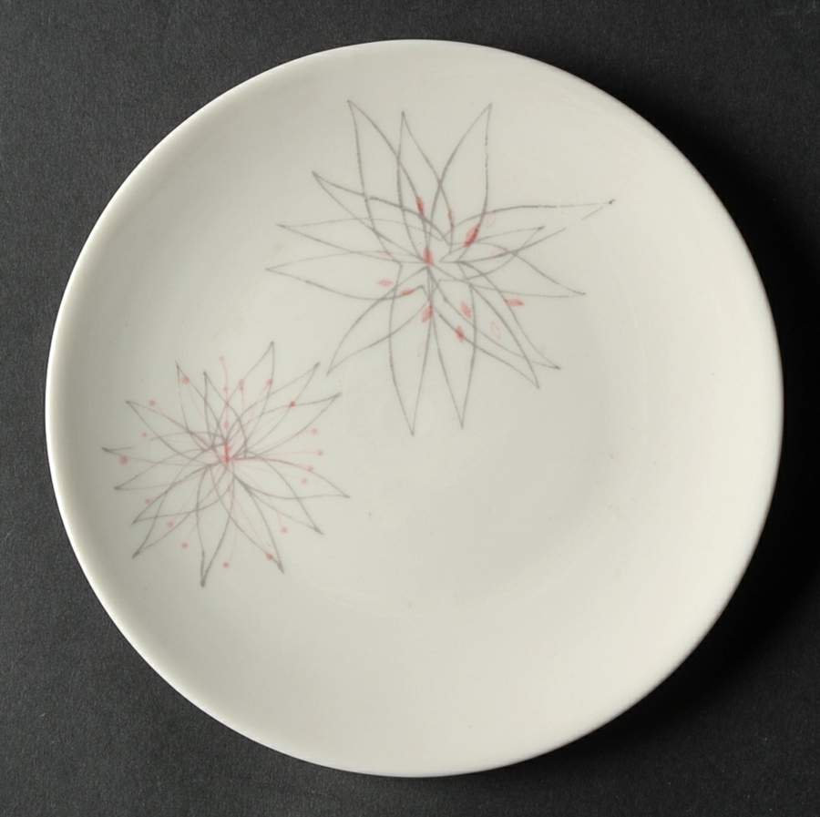 Pink Fancy Bread & Butter Plate by Caribe-1