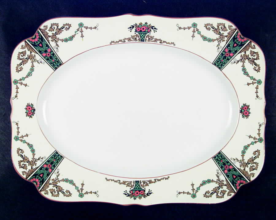 1491 14" Oval Serving Platter by Crown Ducal-1