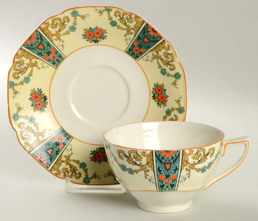 1491 Flat Cup & Saucer Set by Crown Ducal-1