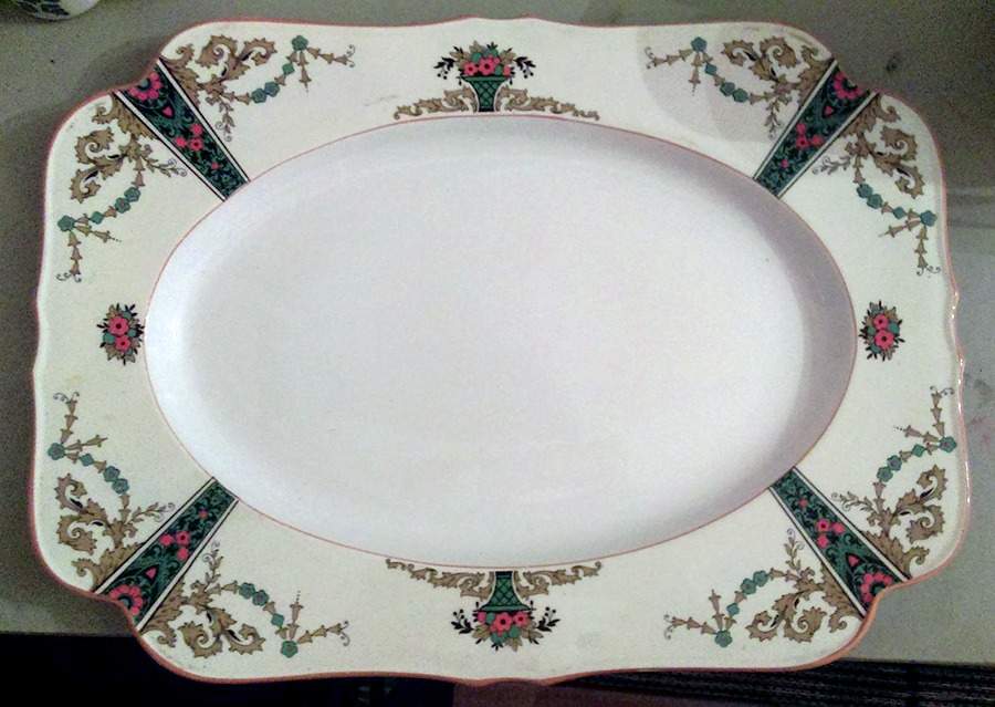 1491 17" Oval Serving Platter by Crown Ducal-1