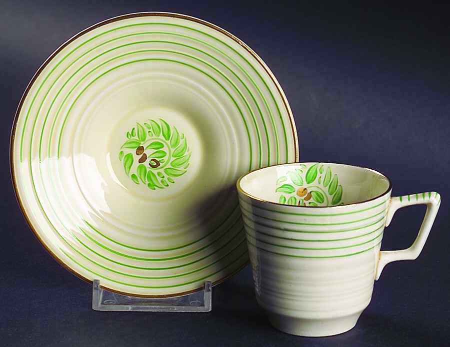 3154 Flat Demitasse Cup & Saucer Set by Crown Ducal-1