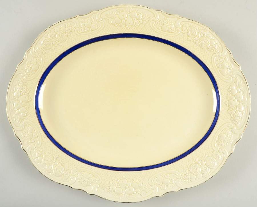 4493 15" Oval Serving Platter by Crown Ducal-1